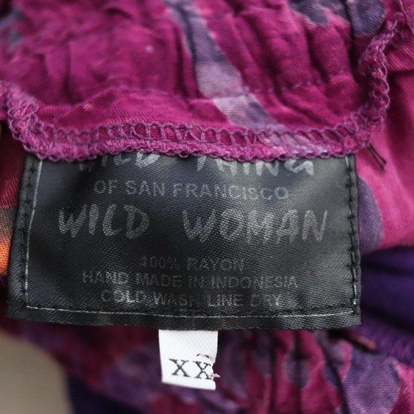 SOLD vintage wild thing wild woman batik panel maxi skirt 2X XXL plus boho - Picture 6 of 6